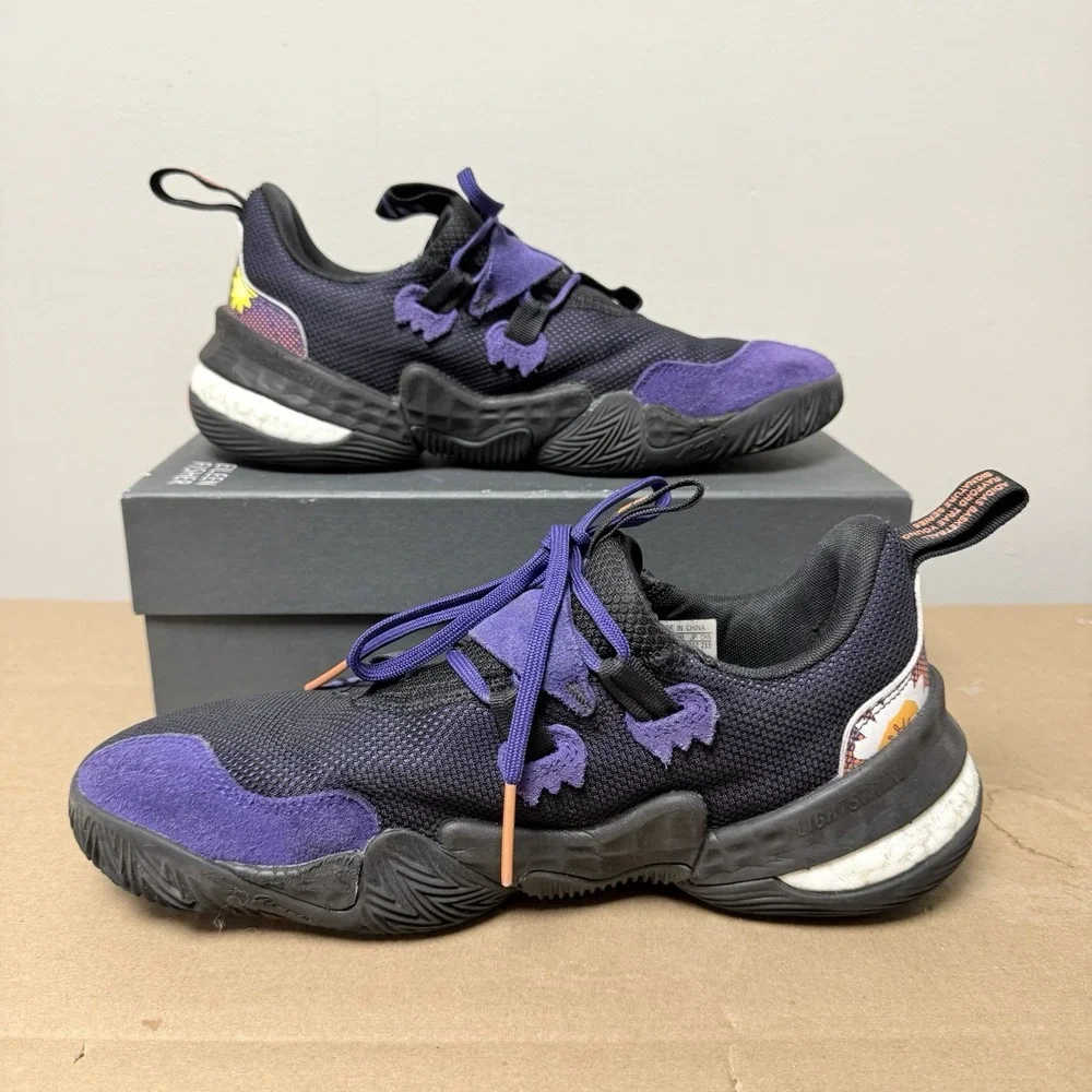 Adidas Trae Young 1 Basketball Men Size 8‎ Purple Black Good CNY Floral GZ4627